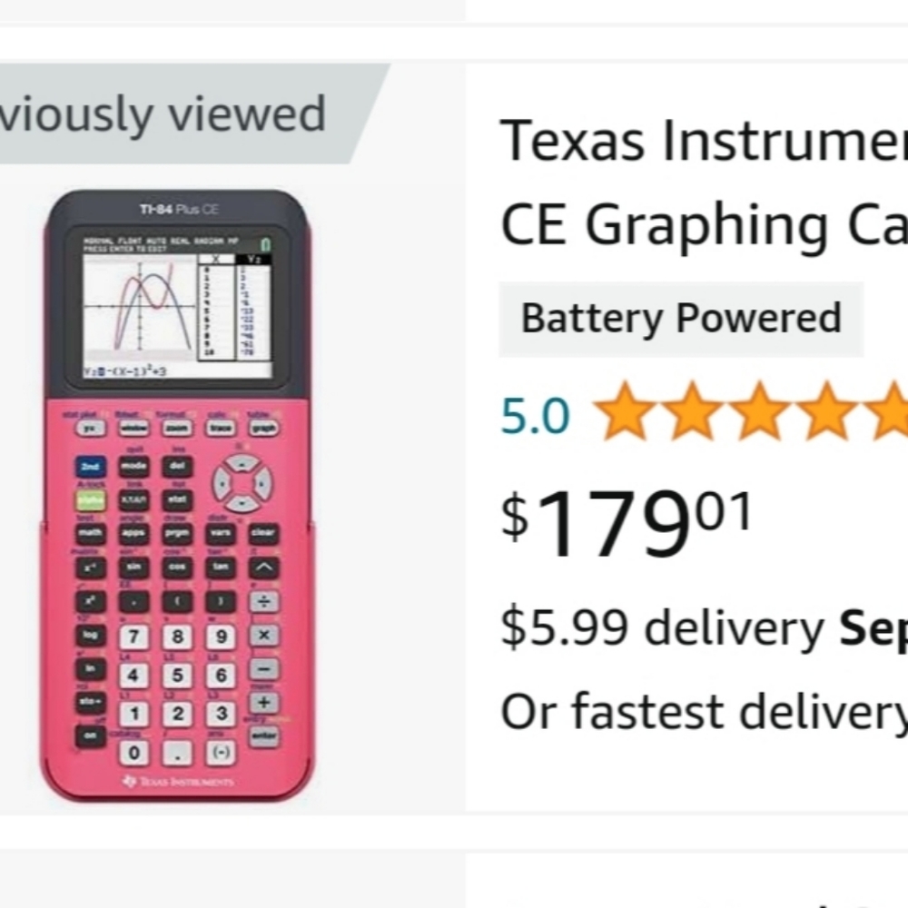 Hot PINK TI-84 Plus CE Enhanced Texas Instruments Graphing Calculator Rare Color